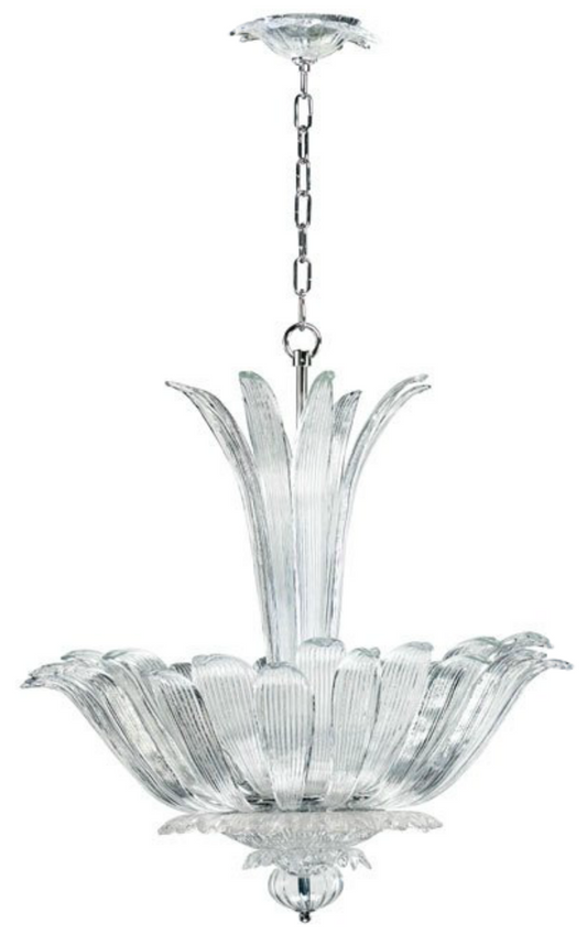 Murano Style Clear Glass Pendant