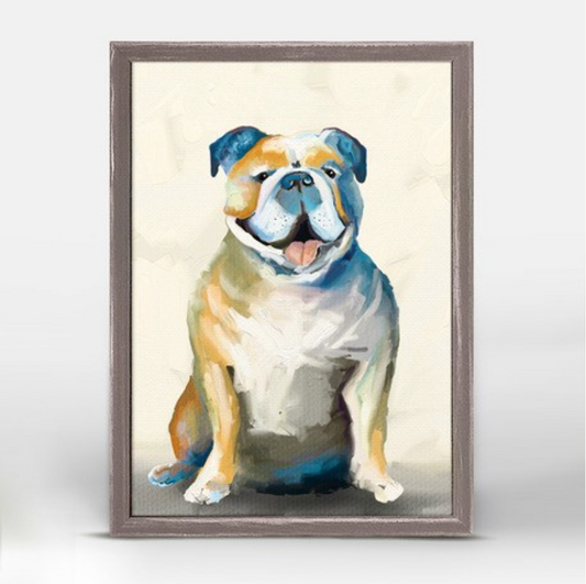 English Bulldog Framed Canvas