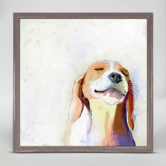 Framed Smiling Beagle Canvas