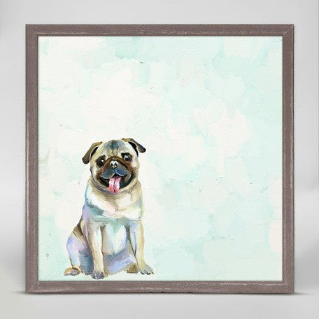 Pug Buddy Framed Canvas