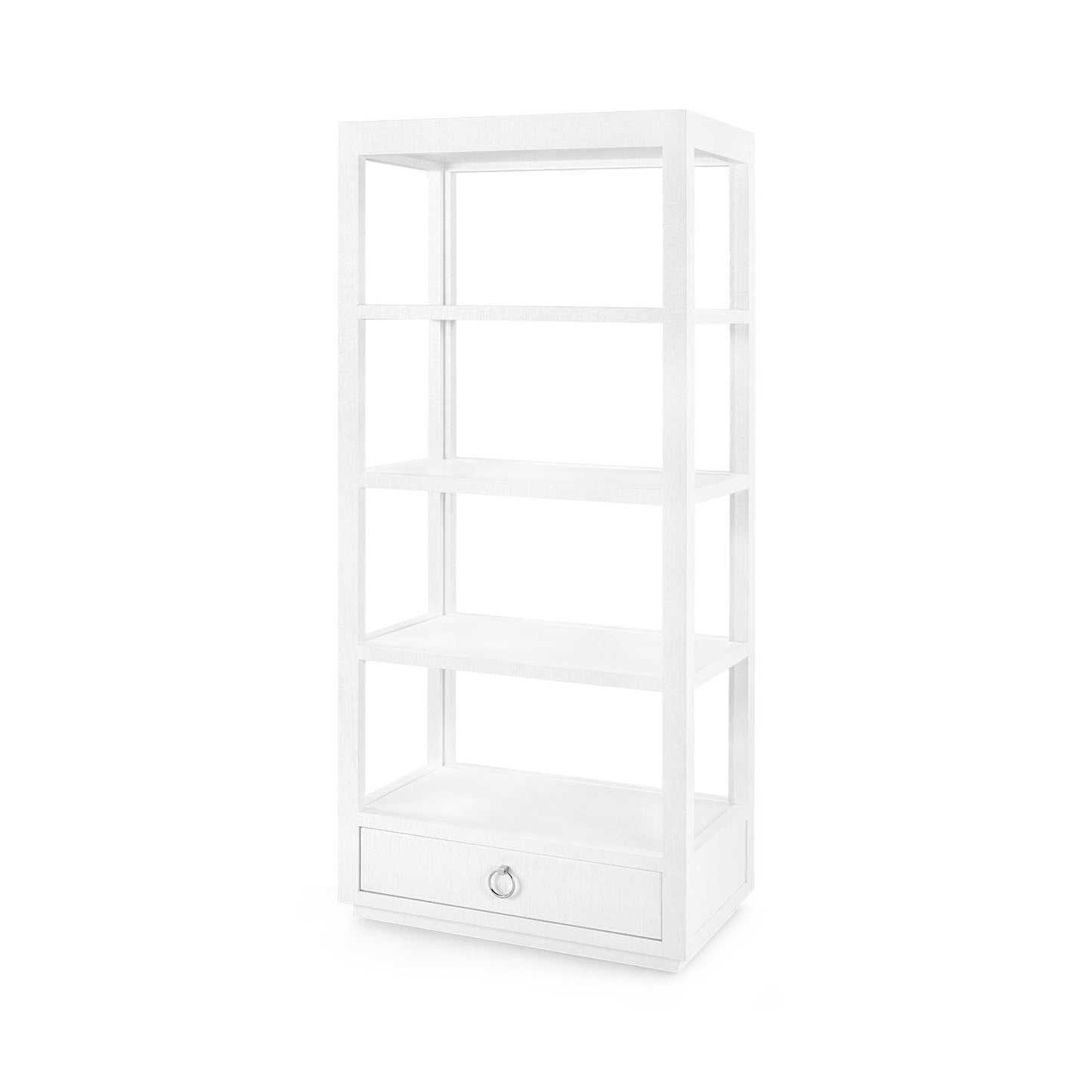 Lacquered Grasscloth Etagere