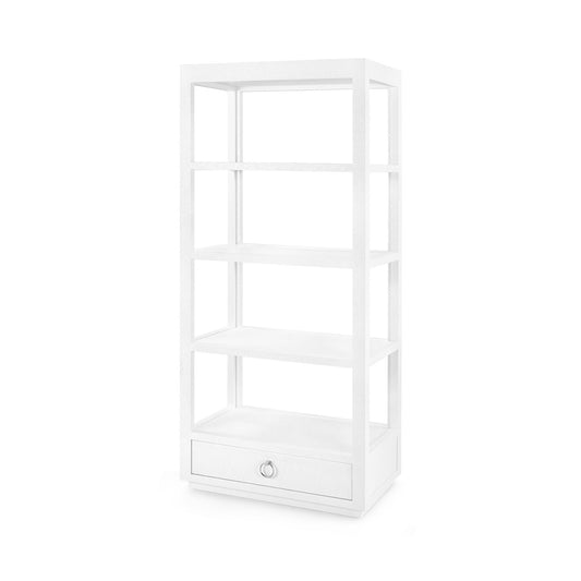 Lacquered Grasscloth Etagere