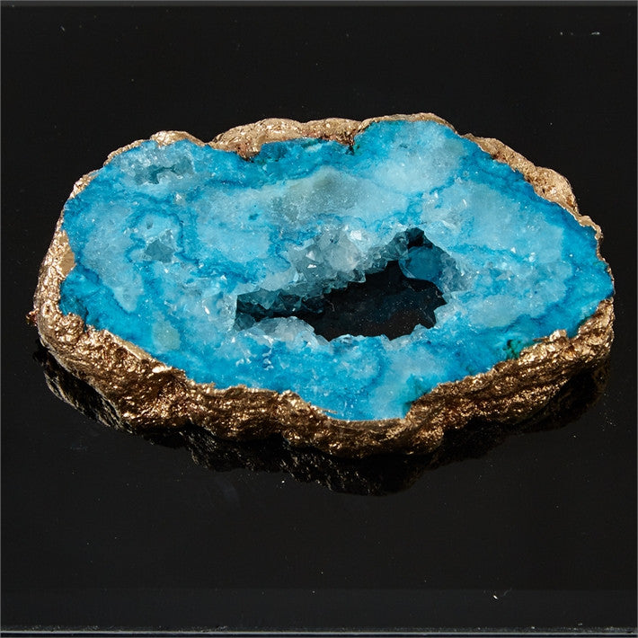 Geode Accented Black Glass Box
