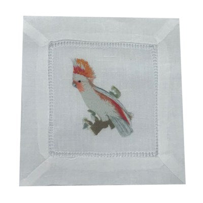 Cockatoo Hemstitch Cocktail Napkin