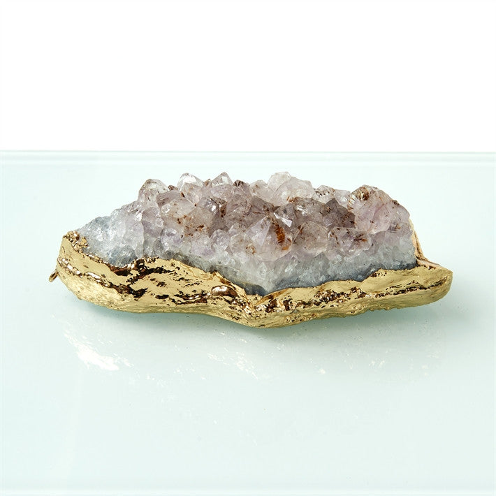White Glass Box With Amethyst Geode