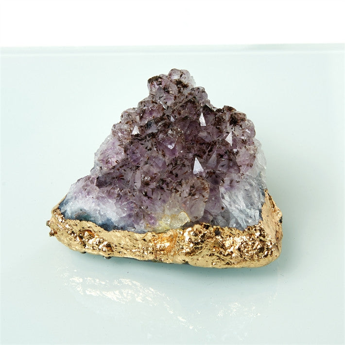 White Glass Box With Amethyst Geode