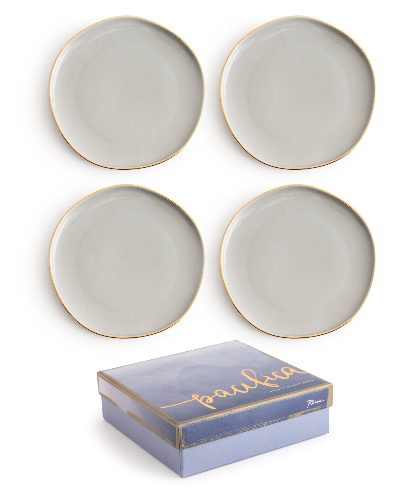 Grey Organic Shape Plate Set