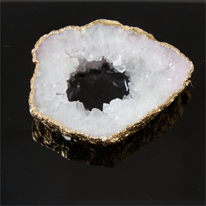 Geode Accented Black Glass Box