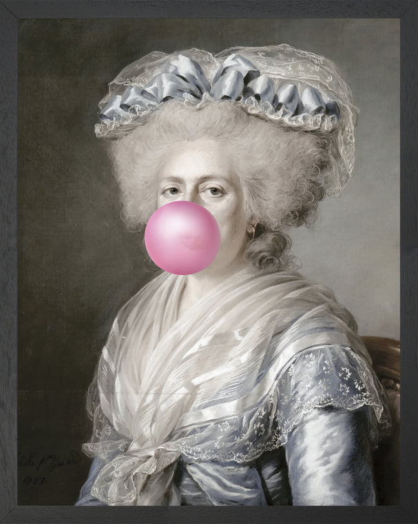 Bubblegum Portrait of a Matronly Lady with a Blue Ribbon