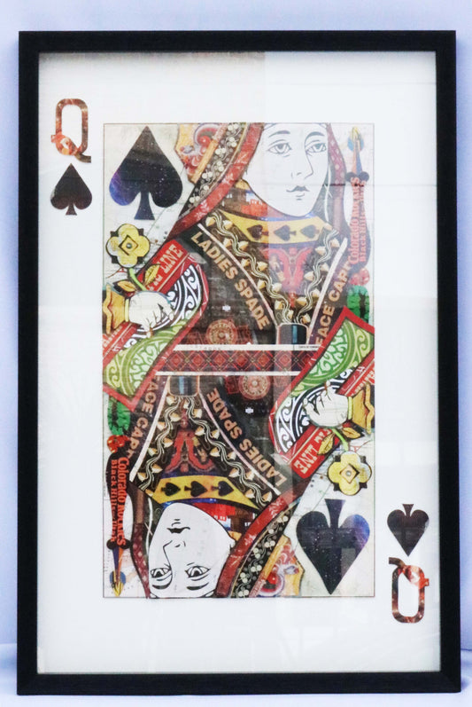Queen Player Card Paper Collage