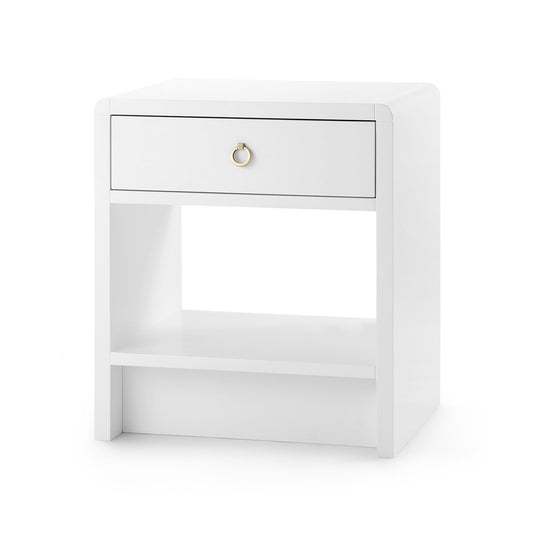 Lacquered White Side Table